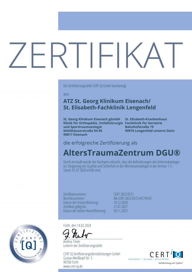 Zertifikat ATZ 03901 bis 2027